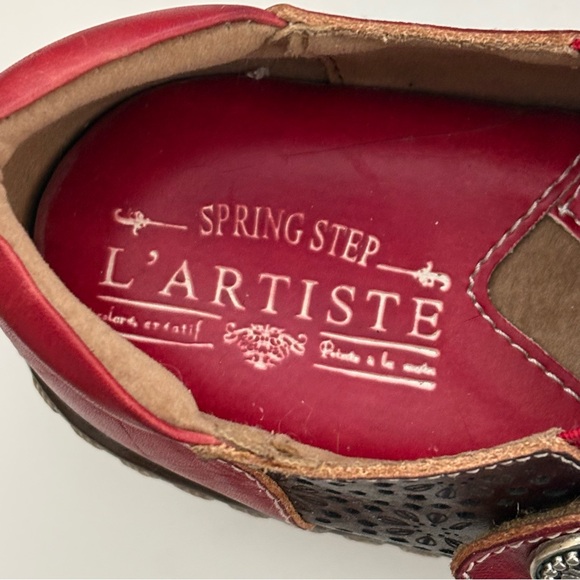 L'ATISTE by Spring Step Rokas leather size 8 Red and Brown Clogs Art to wear - Picture 10 of 12